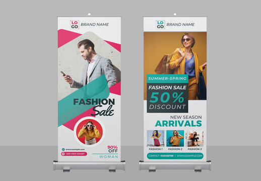 New Arrival Fashion Sale Roll Up Banner Layout Pack