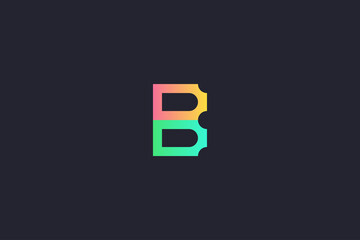 Technology Letter B Logo Abstract Whimsical Monogram