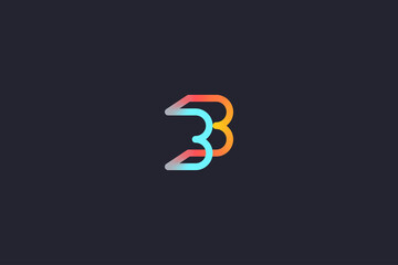 Technology Letter B Logo Abstract Whimsical Monogram - obrazy, fototapety, plakaty