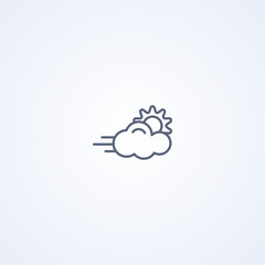 Windy, vector best gray line icon