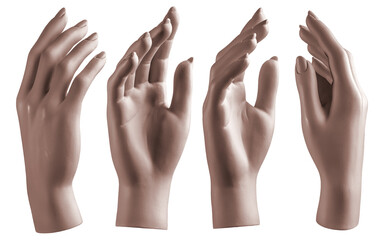 Mannequin hand on isolated white background