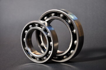 Bearings on a black background.