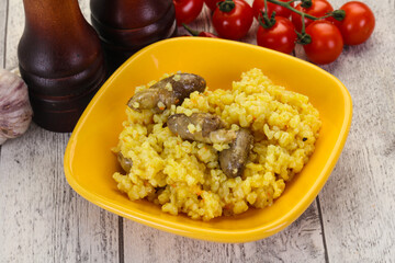 Rice with Chicken hearts