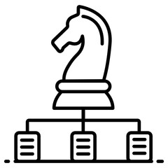 
Chess piece connected with network, hr strategy concept style 
