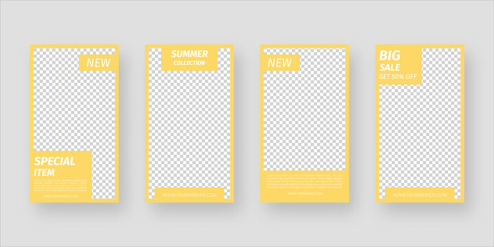 Social media template. Trendy editable social media stories template. Mockup isolated. Template design. Vector illustration.