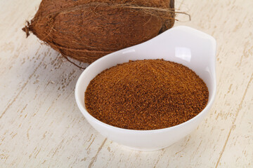 Coconut brown sugar in the bowl