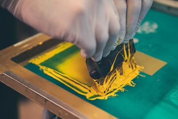 Silk screen T-shirt Production