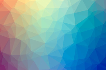 Illustration of abstract Blue, Green And Yellow horizontal low poly background. Beautiful polygon design pattern.