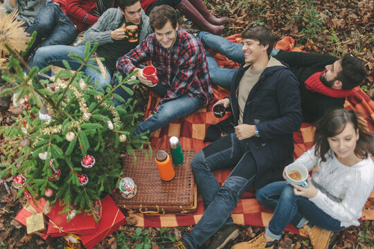 Friends During Christmas Picnic