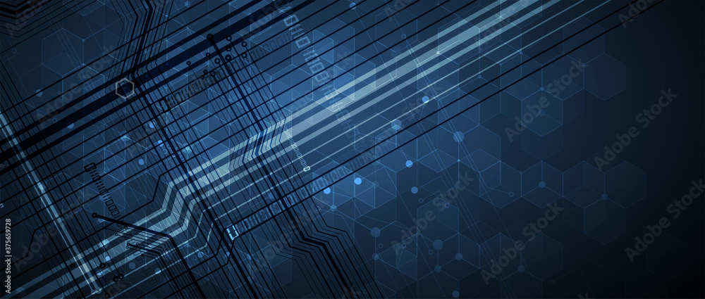 Poster technology data background, idea of global business solution