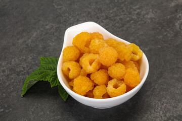Sweet ripe tasty yellow raspberry