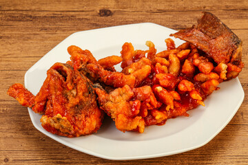 Chinese cuisine squirrel fish with sauce