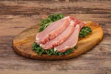 Raw pork steak for cooking