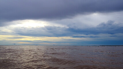 Cambodia Siem Reap－July 27, 2016: Ancient architecture and natural scenery  in Angkor Wat Cambodia. Photo taken in outside area. (Lady temple, Water fall (Phnom Kulen), Beng Mealea temple and Tonle Sa