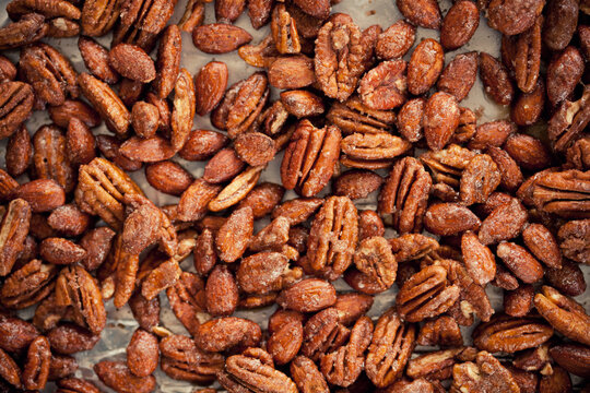 Nuts: Sugared Roasted Pecans and Almonds
