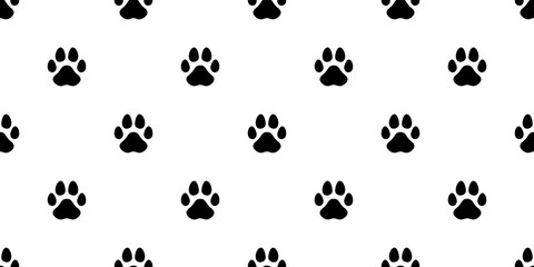 dog paw seamless pattern cat footprint french bulldog puppy vector cartoon repeat wallpaper scarf isolated tile background illustration doodle design