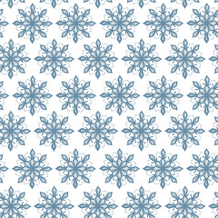 Snowflakes vector seamless pattern design for winter and Christmas fabric, wrapping, textile, wallpaper, background.