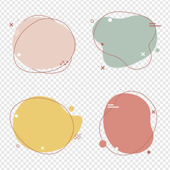 Simple Pastel Speech Bubbles Set Isolated, Vector Illustration