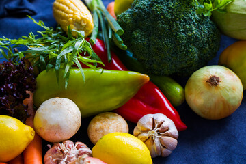 Raw organic vegetables close-up