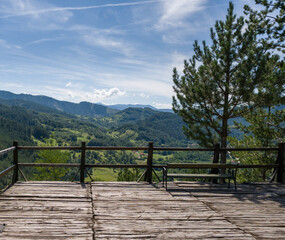 Fototapeta premium Observation deck on the mountain landscape Tara mountain Serbia