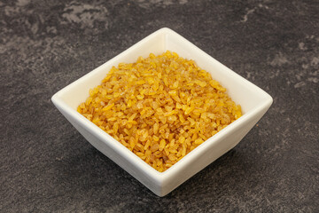 Vegetarian cuisine - dry bulgur for cooking
