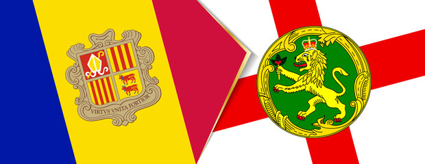 Andorra and Alderney flags, two vector flags.