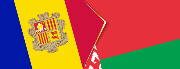 Andorra and Belarus flags, two vector flags.