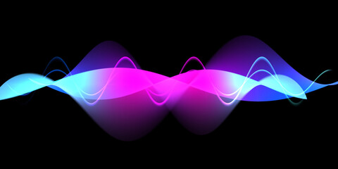 Speaking sound wave lines illustration.Colorful gradient motion abstract background.