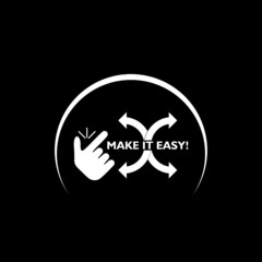Concept make it easy flicking fingers icon isolated on dark background