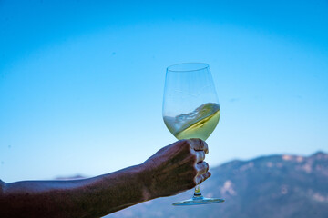 White wine riesling swirl