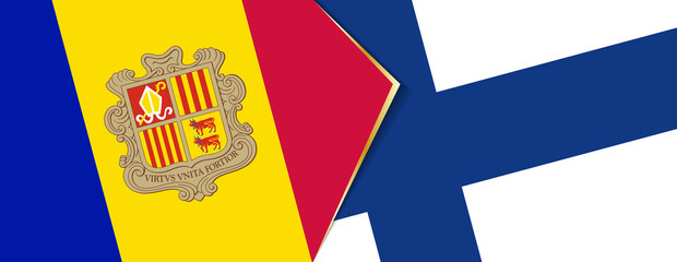 Andorra and Finland flags, two vector flags.