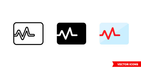 Status icon of 3 types color, black and white, outline. Isolated vector sign symbol.