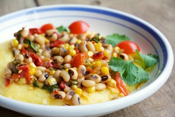 Black-Eyed Pea Stew on Polenta