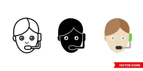 Obraz premium Support icon of 3 types color, black and white, outline. Isolated vector sign symbol.