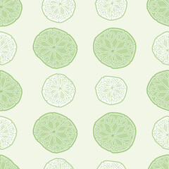 Cartoon Pennywort vector repeating pattern. Abstract rounded leaves illustration background.