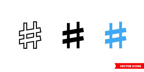 Obraz premium Treble clef icon of 3 types color, black and white, outline. Isolated vector sign symbol.