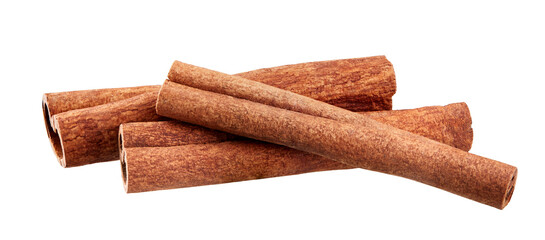 Cinnamon sticks isolated on white background
