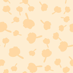 Seamless floral pattern with cute cartoon color flowers, doodle vector drawing
