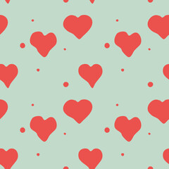 seamless pattern of hand drawn hearts