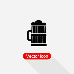 Beer Bottle With Beer Mug Icon, Beer Icon Vector Illustration Eps10