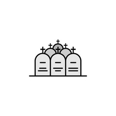 cemetery, death, graves outline icon. detailed set of death illustrations icons. can be used for web, logo, mobile app, UI, UX