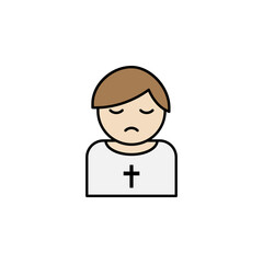 priest, death outline icon. detailed set of death illustrations icons. can be used for web, logo, mobile app, UI, UX