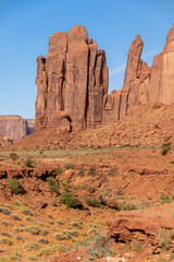 Rain God Mesa rock formation in Oljato-Monument Valley (UT-USA) taken on a summer day from the...