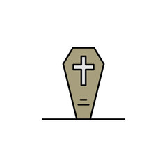 grave, coffin, death outline icon. detailed set of death illustrations icons. can be used for web, logo, mobile app, UI, UX