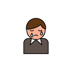 man, crying, death outline icon. detailed set of death illustrations icons. can be used for web, logo, mobile app, UI, UX