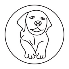 rounded the a puppy or puppies line art vector icon for apps or websites
