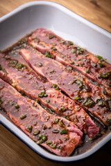 Korean style marinated fresh short rib with bone