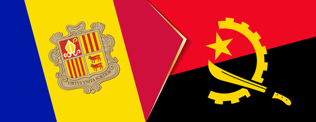 Andorra and Angola flags, two vector flags.