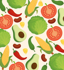 background of fresh and delicious vegetables vector illustration design