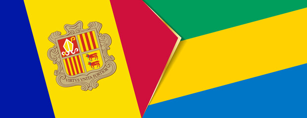 Andorra and Gabon flags, two vector flags.